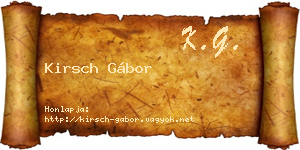 Kirsch Gábor névjegykártya